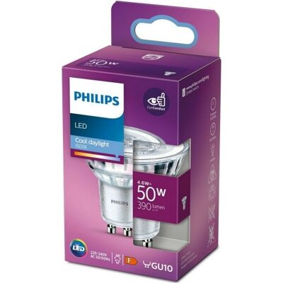 Bombilla LED GU10 4.6W 6500K 390Lm - PHILIPS Bombilla LED GU10 4.6W 6500K 390Lm - PHILIPS