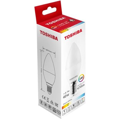 Bombilla LED C37 E14 5W 4000K 470Lm - TOSHIBA Bombilla LED C37 E14 5W 4000K 470Lm - TOSHIBA