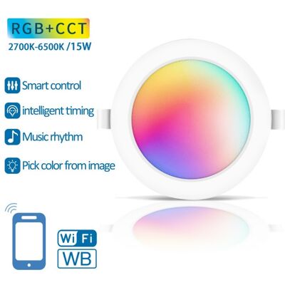 AIGOSTAR Panel LED Redondo Inteligente Wi-Fi 15W RGB+CCT (Ø17,5cm) AIGOSTAR Panel LED Redondo Inteligente Wi-Fi 15W RGB+CCT (Ø17,5cm)