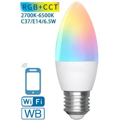 Bombilla LED inteligente WiFi Aigostar E27 C37 - 6,5W, Regulable, Control por App Bombilla LED inteligente WiFi Aigostar E27 C37 - 6,5W, Regulable, Control por App