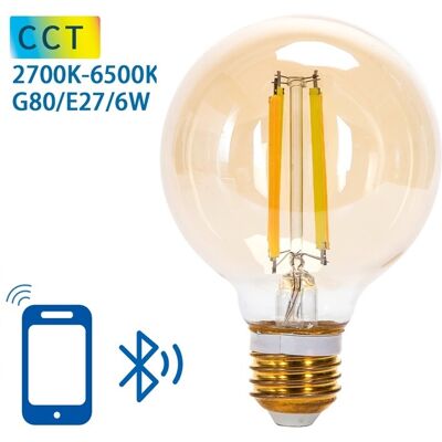 AIGOSTAR Bombilla LED Inteligente E27 G80 Filamento Mesh Bluetooth 220V 6W 2700K~6500K 806Lm (Ámbar) AIGOSTAR Bombilla LED Inteligente E27 G80 Filamento Mesh Bluetooth 220V 6W 2700K~6500K 806Lm (Ámbar)