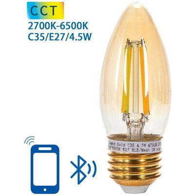 AIGOSTAR Bombilla LED Inteligente E27 C35 Mesh Bluetooth Filamento 220V 4.5W 2700K~6500K 470Lm (Ámbar) AIGOSTAR Bombilla LED Inteligente E27 C35 Mesh Bluetooth Filamento 220V 4.5W 2700K~6500K 470Lm (Ámbar)