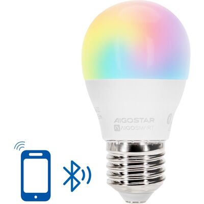 AIGOSTAR Bombilla LED Inteligente E27 G45 Mesh Bluetooth 220V 6.5W RGB + 2700K~6500K 555Lm AIGOSTAR Bombilla LED Inteligente E27 G45 Mesh Bluetooth 220V 6.5W RGB + 2700K~6500K 555Lm