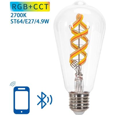 AIGOSTAR Bombilla LED Inteligente E27 ST64 Bluetooth Filamento Mesh 220V 4.9W 2700K 470Lm (Transparente) AIGOSTAR Bombilla LED Inteligente E27 ST64 Bluetooth Filamento Mesh 220V 4.9W 2700K 470Lm (Transparente)