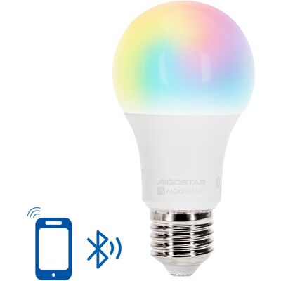 AIGOSTAR Bombilla LED Inteligente E27 A60 Mesh Bluetooth 220V 12W RGB + 2700K~6500K 1150Lm (Blanco) AIGOSTAR Bombilla LED Inteligente E27 A60 Mesh Bluetooth 220V 12W RGB + 2700K~6500K 1150Lm (Blanco)