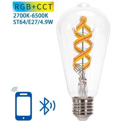 AIGOSTAR Bombilla Filamento LED E27 ST64 Mesh Bluetooth 220V 4.9W 2700K~6500K 470Lm (Transparente) AIGOSTAR Bombilla Filamento LED E27 ST64 Mesh Bluetooth 220V 4.9W 2700K~6500K 470Lm (Transparente)