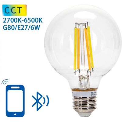 AIGOSTAR Bombilla LED Filamento E27 G80 Mesh Bluetooth 220V 6W 2700K~6500K 850Lm (Transparente) AIGOSTAR Bombilla LED Filamento E27 G80 Mesh Bluetooth 220V 6W 2700K~6500K 850Lm (Transparente)