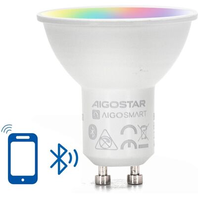 AIGOSTAR Bombilla LED Smart Mesh Bluetooth GU10 220V 6.5W RGB + 2700K~6500K 555Lm AIGOSTAR Bombilla LED Smart Mesh Bluetooth GU10 220V 6.5W RGB + 2700K~6500K 555Lm