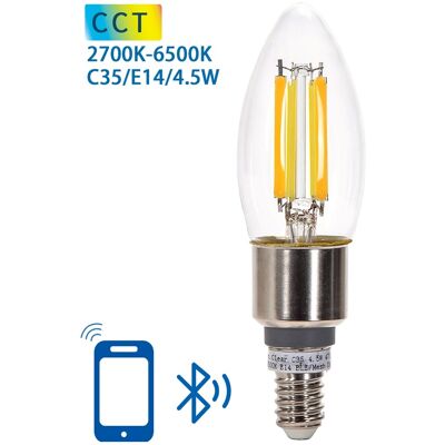 AIGOSTAR Bombilla LED Inteligente E14 C35 Filamento Mesh Bluetooth 220V 4.5W 2700K~6500K 470Lm (Transparente) AIGOSTAR Bombilla LED Inteligente E14 C35 Filamento Mesh Bluetooth 220V 4.5W 2700K~6500K 470Lm (Transparente)