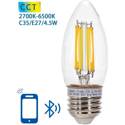 AIGOSTAR Bombilla LED Inteligente E27 C35 Filamento Mesh Bluetooth 220V 4.5W 2700K~6500K 470Lm (Transparente) AIGOSTAR Bombilla LED Inteligente E27 C35 Filamento Mesh Bluetooth 220V 4.5W 2700K~6500K 470Lm (Transparente)