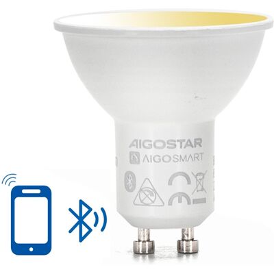 AIGOSTAR Bombilla LED Bluetooth Inteligente GU10 220V 6.5W 2700K~6500K 555Lm AIGOSTAR Bombilla LED Bluetooth Inteligente GU10 220V 6.5W 2700K~6500K 555Lm