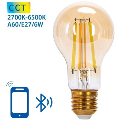 AIGOSTAR Bombilla LED Inteligente E27 A60 Filamento Mesh Bluetooth 6W 2700K~6500K 806Lm (Ámbar) AIGOSTAR Bombilla LED Inteligente E27 A60 Filamento Mesh Bluetooth 6W 2700K~6500K 806Lm (Ámbar)