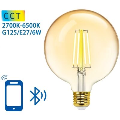 AIGOSTAR Bombilla LED Inteligente E27 G125 Filamento Mesh Bluetooth 6W 2700K~6500K 806Lm (Ámbar) AIGOSTAR Bombilla LED Inteligente E27 G125 Filamento Mesh Bluetooth 6W 2700K~6500K 806Lm (Ámbar)