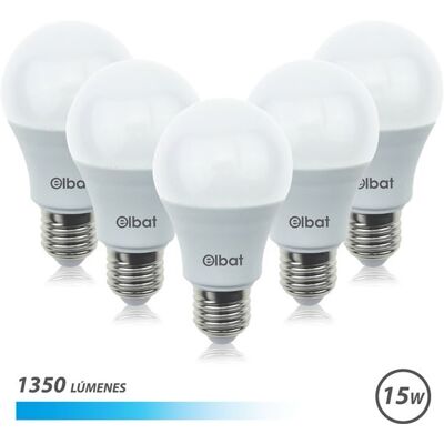 Pack 5x Bombillas LED A60 15W 1350LM E27 6500K - ELBAT Pack 5x Bombillas LED A60 15W 1350LM E27 6500K - ELBAT