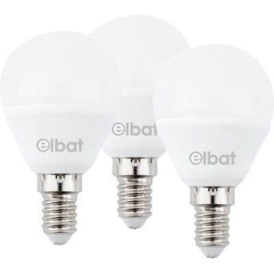 Pack 3x Bombillas LED E14 G45 6W 6000K 500Lm - ELBAT Pack 3x Bombillas LED E14 G45 6W 6000K 500Lm - ELBAT
