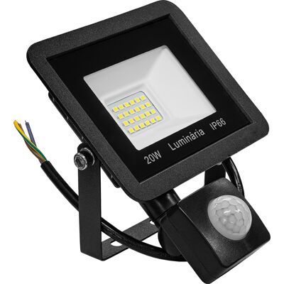 Proyector LED IP66 220V Blanco F. 6000K 20W 1400Lm c/Sensor Proyector LED IP66 220V Blanco F. 6000K 20W 1400Lm c/Sensor
