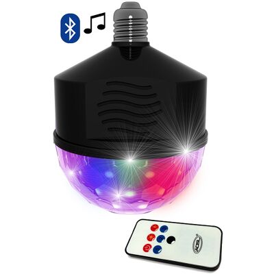 PARTY FUN Lámpara LED E27 RGB con efecto de luz giratoria y altavoz Bluetooth de 4W - PartyFunLights PARTY FUN Lámpara LED E27 RGB con efecto de luz giratoria y altavoz Bluetooth de 4W - PartyFunLights