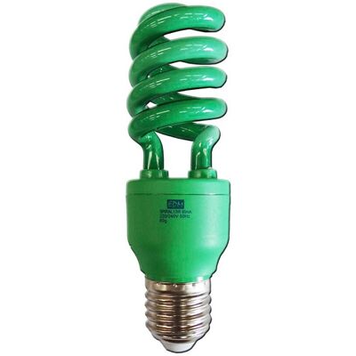 Lámpara de bajo consumo E27 15W 230V Verde - EDM Lámpara de bajo consumo E27 15W 230V Verde - EDM