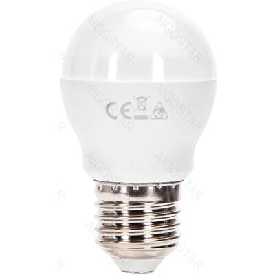 AIGOSTAR Lámpara LED Opalina 220V E27 A5 G45 10W Blanco Q. 3000K 935Lm AIGOSTAR Lámpara LED Opalina 220V E27 A5 G45 10W Blanco Q. 3000K 935Lm