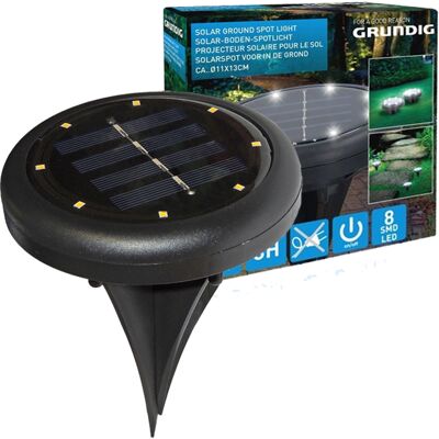 Lámpara Solar Redonda 8 LEDs para Jardín (Ø13cm) - GRUNDIG Lámpara Solar Redonda 8 LEDs para Jardín (Ø13cm) - GRUNDIG