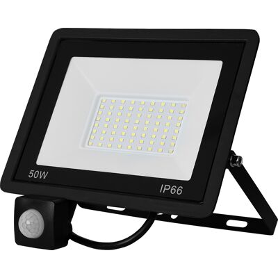 Proyector LED IP66 220V Blanco F. 6000K 50W 4000Lm con Sensor Proyector LED IP66 220V Blanco F. 6000K 50W 4000Lm con Sensor