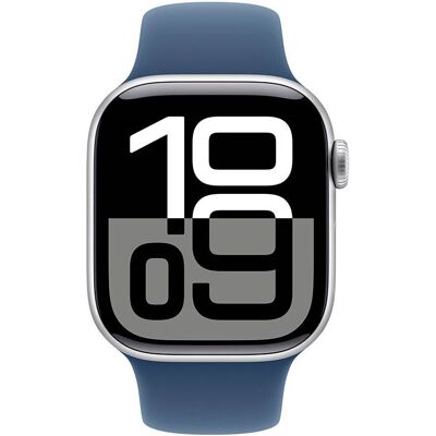 Apple Watch Series 10 GPS 42mm Aluminio Plata con Correa Deportiva Azul Denim S/M Apple Watch Series 10 GPS 42mm Aluminio Plata con Correa Deportiva Azul Denim S/M