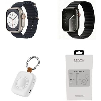 Pack 2x Correa 44/45/46/49mm + 1x Cargador Portátil para Smartwatch – INMOVE Pack 2x Correa 44/45/46/49mm + 1x Cargador Portátil para Smartwatch – INMOVE