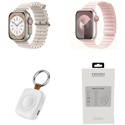Pack 2x Correa 38/40/41/42mm + 1x Cargador Portátil para Smartwatch – INMOVE Pack 2x Correa 38/40/41/42mm + 1x Cargador Portátil para Smartwatch – INMOVE