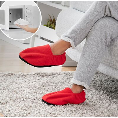 Pantuflas Calefactables por Microondas Relax (Rojas) - INNOVAGOODS Pantuflas Calefactables por Microondas Relax (Rojas) - INNOVAGOODS