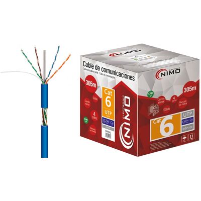 Bobina Cable UTP Rígido CAT6 LSZH COBRE (305 mts) - NIMO Bobina Cable UTP Rígido CAT6 LSZH COBRE (305 mts) - NIMO