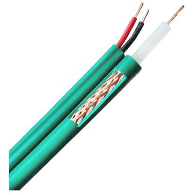 Cable Coaxial Coaxial KX6 + Alimentador 300mts (Verde) Cable Coaxial Coaxial KX6 + Alimentador 300mts (Verde)