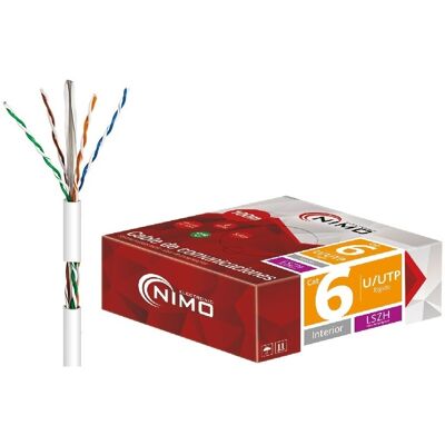 Bobina Cable UTP Rígido CAT6 LSZH Blanco (100 mts) - NIMO Bobina Cable UTP Rígido CAT6 LSZH Blanco (100 mts) - NIMO