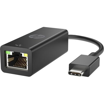 Adaptador de red USB-C a RJ45 Gigabit Ethernet con LED de estado (negro) - HP Adaptador de red USB-C a RJ45 Gigabit Ethernet con LED de estado (negro) - HP