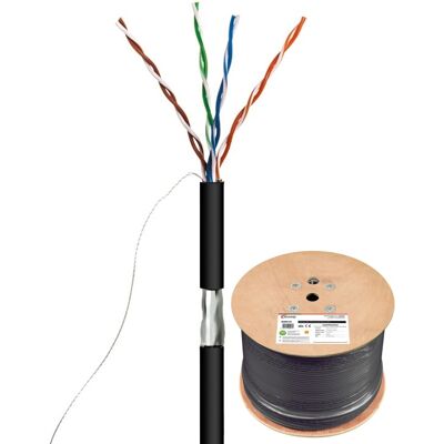 Enrollador Cable Datos FTP CCA Cat5e AWG24 para Exterior (1000 mts) - NIMO Enrollador Cable Datos FTP CCA Cat5e AWG24 para Exterior (1000 mts) - NIMO