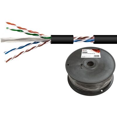 Bobina de Cable UTP Rígido CAT6 Negro para Exterior (100 mts) - NIMO Bobina de Cable UTP Rígido CAT6 Negro para Exterior (100 mts) - NIMO