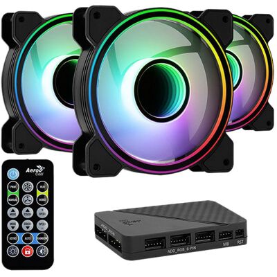 Pack 3x Ventiladores Mirage 12 ARGB Pro 120mm 1300RPM - AEROCOOL Pack 3x Ventiladores Mirage 12 ARGB Pro 120mm 1300RPM - AEROCOOL