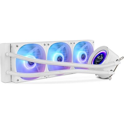 Enfriador de agua CPU Hummer X-360 LCD RGB todo en uno (blanco) - NOX Enfriador de agua CPU Hummer X-360 LCD RGB todo en uno (blanco) - NOX
