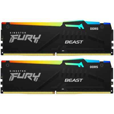 Memoria RAM DIMM Fury Beast RGB 128GB (2x64GB) DDR5-5600MHz (AMD Expo/Intel XMP) CL36 - KINGSTON Memoria RAM DIMM Fury Beast RGB 128GB (2x64GB) DDR5-5600MHz (AMD Expo/Intel XMP) CL36 - KINGSTON