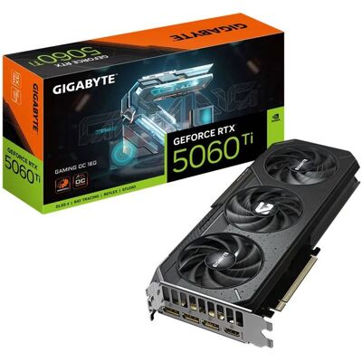 GIGABYTE GeForce RTX 5060 Ti GAMING OC 16G Tarjeta Gráfica – 16 GB GDDR7, 128 bits, PCI-E 5.0, 2647 MHz Frecuencia del núcleo, 3 x DisplayPort, 1 x HD GIGABYTE GeForce RTX 5060 Ti GAMING OC 16G Tarjeta Gráfica – 16 GB GDDR7, 128 bits, PCI-E 5.0, 2647 MHz Frecuencia del núcleo, 3 x DisplayPort, 1 x HD