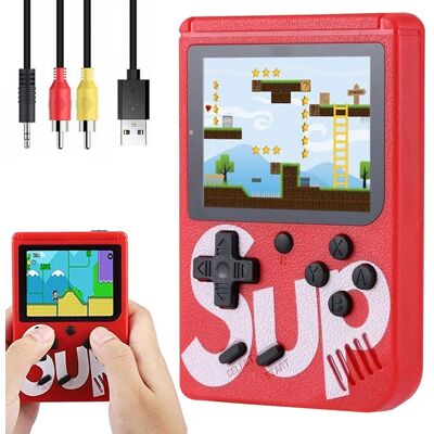 Consola portátil Sup Game Box con 400 juegos y conexión a TV (roja) Consola portátil Sup Game Box con 400 juegos y conexión a TV (roja)