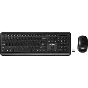 Teclado Inglés + Ratón Óptico 1600DPI sin Cables (Negro) - NEDIS Teclado Inglés + Ratón Óptico 1600DPI sin Cables (Negro) - NEDIS