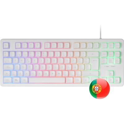 MARS-GAMING Teclado MK023 TKL FRGB Rainbow H-Mech Red Switch PT (Blanco) - MARS GAMING MARS-GAMING Teclado MK023 TKL FRGB Rainbow H-Mech Red Switch PT (Blanco) - MARS GAMING