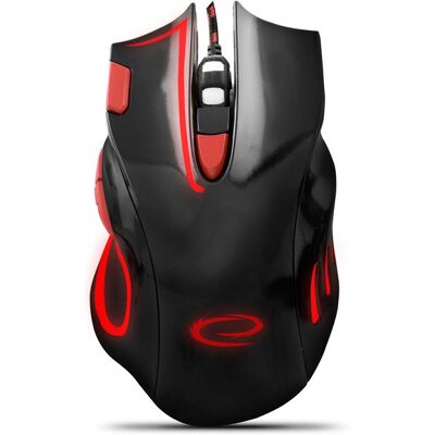Ratón Óptico 7D USB 7 Botones 2400DPI JUEGOS (HAWK NEGRO-ROJO) - ESPERANZA Ratón Óptico 7D USB 7 Botones 2400DPI JUEGOS (HAWK NEGRO-ROJO) - ESPERANZA