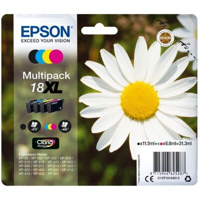 Pack 4x Cartuchos de Tinta Serie 18XL Quad XP-102/205/305/405 - EPSON Pack 4x Cartuchos de Tinta Serie 18XL Quad XP-102/205/305/405 - EPSON