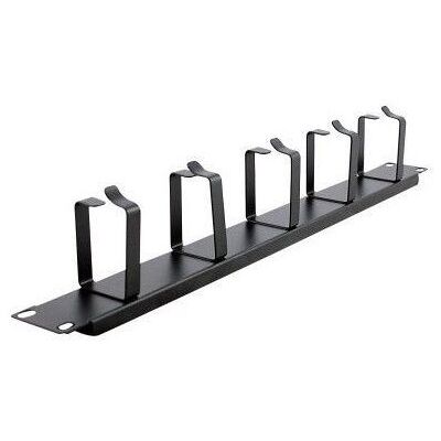 Panel y guía de gestión de cables con anillas de 19" 1U para armarios rack - CROMAD Panel y guía de gestión de cables con anillas de 19" 1U para armarios rack - CROMAD