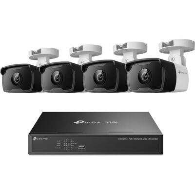 Paquete de vigilancia IP Wi-Fi (Grabador NVR de 8 canales + 4 cámaras IR IP67 de 3 MP) - TP-LINK Paquete de vigilancia IP Wi-Fi (Grabador NVR de 8 canales + 4 cámaras IR IP67 de 3 MP) - TP-LINK