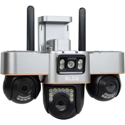 Cámara de Vigilancia IP PTZ Wi-Fi con 3 Lentes Rotativas 6MP V-BP36 – BLOW Cámara de Vigilancia IP PTZ Wi-Fi con 3 Lentes Rotativas 6MP V-BP36 – BLOW