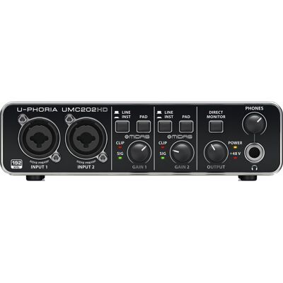 Interfaz de audio USB 2x2 con preamplificadores de micrófono Midas - Behringer Interfaz de audio USB 2x2 con preamplificadores de micrófono Midas - Behringer