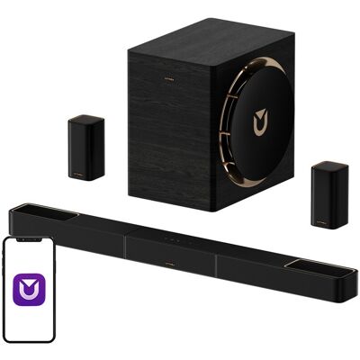 Barra de Sonido + Subwoofer Skywave X70 7.1.4 Canales (Negro) - ULTIMEA Barra de Sonido + Subwoofer Skywave X70 7.1.4 Canales (Negro) - ULTIMEA