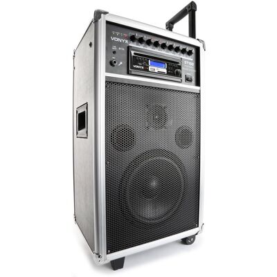 Altavoz portátil amplificado 8" 250W CD/MP3/USB/SD/2xUHF/BLUETOOTH (ST100 MK2) - VONYX Altavoz portátil amplificado 8" 250W CD/MP3/USB/SD/2xUHF/BLUETOOTH (ST100 MK2) - VONYX